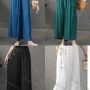 Wholesale Women's Loose Fit Plain Embroidery Wide Leg Pants With Drawstring preview