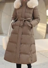 Wholesale Women's Casual Fuzzy Hood Zipper Front Bow Knot Pockets Thermal Lined Coat 2022# - Liuhuamall