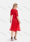 Wholesale Women's Elegant High Waist Embroidery Lace Hem Pleated Knee Length Dress - Liuhuamall