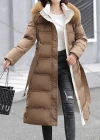 Wholesale Women's Casual Fuzzy Hood Zipper Front Bow Knot Pockets Thermal Lined Coat 2022# - Liuhuamall
