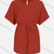 Wholesale Women's Plain Casual Keyhole Drawstring High Waist Romper 8# Clothing Wholesale Market Liuhua