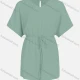 Wholesale Women's Plain Casual Keyhole Drawstring High Waist Romper 20# Clothing Wholesale Market Liuhua