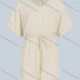 Wholesale Women's Plain Casual Keyhole Drawstring High Waist Romper Ivory Clothing Wholesale Market Liuhua