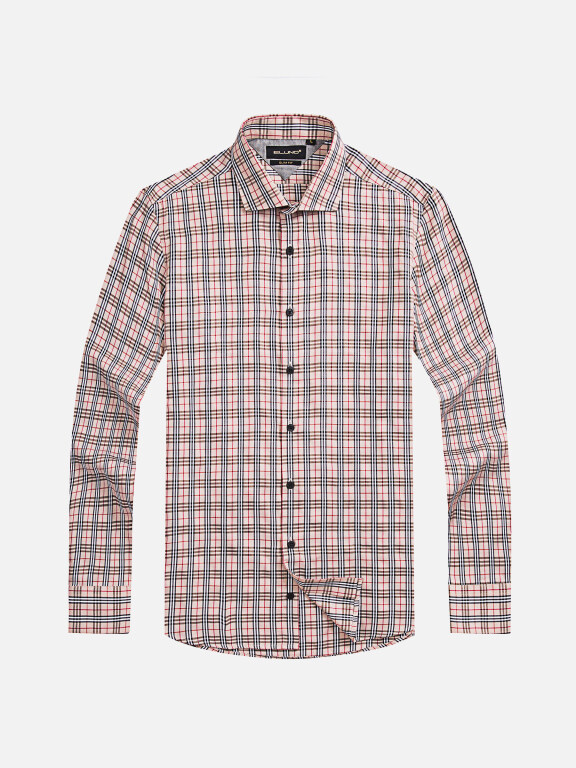 Men's Casual Collared Long Sleeve Button Down Plaid Print Shirts, Clothing Wholesale Market -LIUHUA, Men, Men-s-Tops