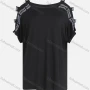 Wholesale Women's Casual Plain Batwing Sleeve Cut Out Cold Shoulder Rhinestone Blouse preview