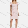 Wholesale Women's Casual Square Neck Short Sleeve Ruffle Trim Ruched Button Down Plaid Short Dress 06# preview