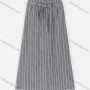 Wholesale Women's Casual Button Front Striped A-line Skirts With Tie Belt 3107# preview