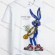 Wholesale Men's Letter Rabbit Print Round Neck Short Sleeve Casual T-Shirt 28# White Clothing Wholesale Market Liuhua