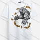 Wholesale Men's Chain Cheetah Print Round Neck Short Sleeve Casual T-Shirt 26# White Clothing Wholesale Market Liuhua