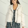 Wholesale Women's Fashion Lapel Collar Fuzzy Splicing Zipper PU Leather Jacket preview