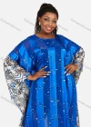 Wholesale Women's African Glamorous Chiffon Oversized Batwing Floral Print Maxi Kaftan Dress - Liuhuamall