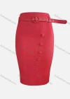 Wholesale Women's Elegant Plain Button Front Pencil Skirt With Belt - Liuhuamall