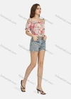 Wholesale Women's Casual Cold Shoulder Puff Sleeve Floral Peplum Top 28494# - Liuhuamall