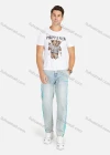 Wholesale Men's Rhinestone Teddy Bear Graphic Slim Fit Tee - Liuhuamall