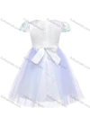 Wholesale Girls Cap Sleeve 3D Floral Embroidery Zip Back Lace Flower Girl Dress - Liuhuamall