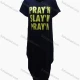Wholesale Women's African Plus Size Crew Neck Letter Short Sleeve Pockets Loose Fit Dress 8808# Midnight Blue Clothing Wholesale Market Liuhua