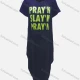 Wholesale Women's African Plus Size Crew Neck Letter Short Sleeve Pockets Loose Fit Dress 8808# 17# Clothing Wholesale Market Liuhua