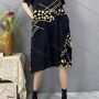 Wholesale Women's Casual Round Neck Short Sleeve Abstract Print Midi Tee Dress preview
