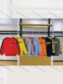 Wholesale Boys Round Neck Multicolor Stripes Sleeves Print Sweatshirt, LIUHUA CLOTHING WHOLESALE
