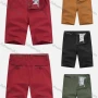 Wholesale Men's Casual Pockets Zipper Fly Plain Striped Trim Short Cargo Pant preview