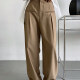 Women's Business Plain Suit Pants Camel Clothing Wholesale Market -LIUHUA