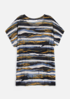 Wholesale Women's Striped Landscape Pattern Round Neck Short Sleeve Knit Top - Liuhuamall