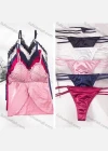 Wholesale Women's Sexy Longline Bra & Thongs Lingerie Set 2023# - Liuhuamall