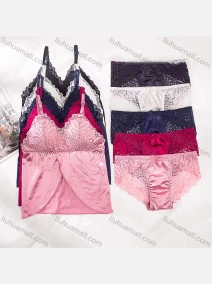 Wholesale Women's Sexy Longline Bra & Lace Thongs Lingerie Set 2023#, LIUHUA CLOTHING WHOLESALE