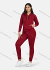 Wholesale Women's Sport Hooded Plain Zipper Long Sleeve Top & Jogger Sets - Liuhuamall