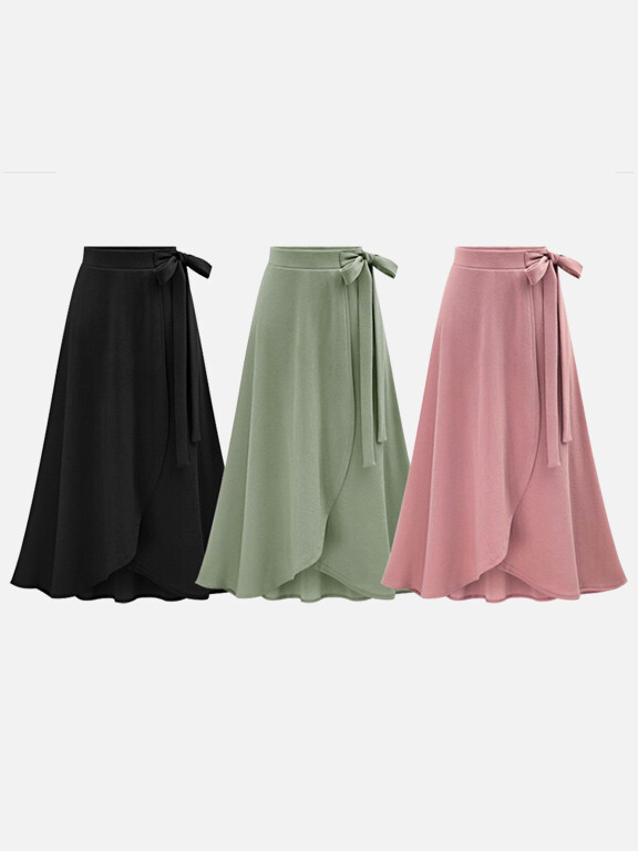 Women's Casual Tiered Plain Skirt, Clothing Wholesale Market -LIUHUA, Skirts
