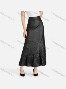 Wholesale Women's Casual Lace Applique Rhinestone Midi Skirts, LIUHUA CLOTHING WHOLESALE