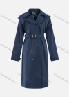 Wholesale Women's Casual Plain Lapel Double Breasted Long Sleeve Long Trench Coat With Belt - Liuhuamall