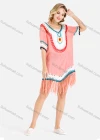 Wholesale Women's Casual V Neck Half Sleeve Weave Trim Fringe Hem Cover Up - Liuhuamall