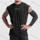 Wholesale Men's Athletic Breathable Quick Dry Sleeveless Plain Letter Round Neck Split Hem Tank Tops Black Clothing Wholesale Market Liuhua