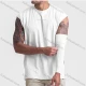 Wholesale Men's Athletic Breathable Quick Dry Sleeveless Plain Letter Round Neck Split Hem Tank Tops White Clothing Wholesale Market Liuhua