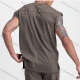 Wholesale Men's Athletic Breathable Quick Dry Sleeveless Plain Letter Round Neck Split Hem Tank Tops Brown Clothing Wholesale Market Liuhua