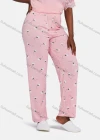 Wholesale Women's Casual Lounge Floral Short Sleeve Lace Trim Plain T-shirt & Pant Pajamas Sets - Liuhuamall