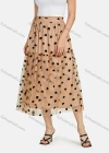 Wholesale Women's Elastic Waist Heart Print Layered Ruffle Hem Maxi Skirt - Liuhuamall