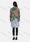 Wholesale Women's Collar Long Sleeve Button Down Buckle Strap Cuff Plant & Floral Print Asymmetrical Hem Tunic - Liuhuamall