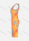 Wholesale Woman's Fashion O-Ring Sleeveless Ring Abstract Print Bodycon Tank Dress  - Liuhuamall