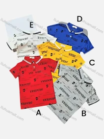 Wholesale Boys Casual Short Sleeve Letter Graphic Button Front Polo Shirts, LIUHUA CLOTHING WHOLESALE