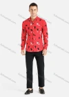 Wholesale Men's Casual Slim Fit Long Sleeve Geometric Print Button Down Shirt - Liuhuamall