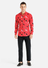 Wholesale Men's Casual Slim Fit Long Sleeve Geometric Print Button Down Shirt - Liuhuamall