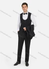 Wholesale Men's Formal Plain Slim Fit Lapel Suit Jacket With Waistcoat 3 Piece Set - Liuhuamall
