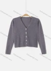 Wholesale Women's Causal V Neck Button Down Plain Knit Cardigan - Liuhuamall