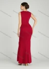 Wholesale Women's Elegant Sleeveless Sequin Applique Mermaid Split Hem Evening Dress 5029# - Liuhuamall