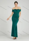 Wholesale Women's Elegant Off Shoulder Cap Sleeve Sequin Applique Mermaid Evening Dress 5045# - Liuhuamall