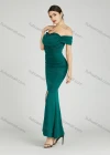 Wholesale Women's Elegant Off Shoulder Cap Sleeve Sequin Applique Mermaid Evening Dress 5045# - Liuhuamall