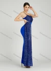 Wholesale Women's Elegant Sleeveless Spaghetti Strap Sequin Mermaid Evening Dress 5051# - Liuhuamall