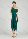 Wholesale Women's Elegant Off Shoulder Cap Sleeve Ruched Wrap Hem Evening Dress 805# - Liuhuamall